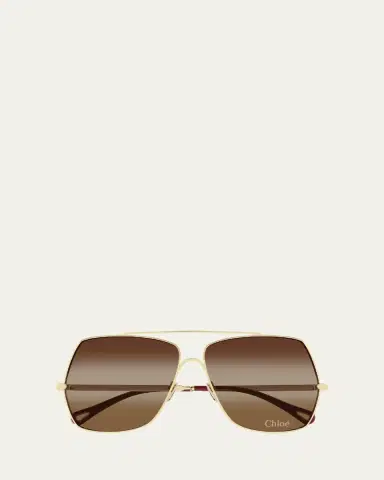 Chloé Gradient Aviator Metal Sunglasses | Thumbnail 6 Chloé Gradient Aviator Metal Sunglasses | Thumbnail 6