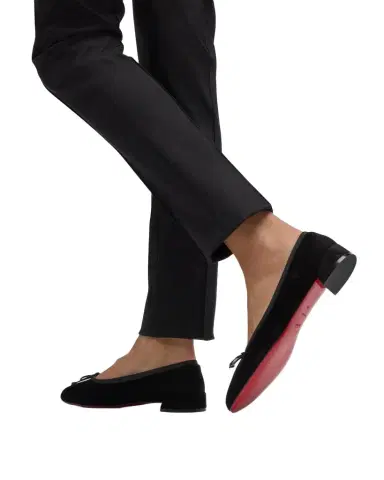 Christian Louboutin Sweetie Jane Suede Bow Ballerina Flats | Thumbnail 1 Christian Louboutin Sweetie Jane Suede Bow Ballerina Flats | Thumbnail 1