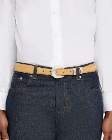 Simonnot Godard Men's Western Nubuck Suede Belt | Thumbnail 6 Simonnot Godard Men's Western Nubuck Suede Belt | Thumbnail 6