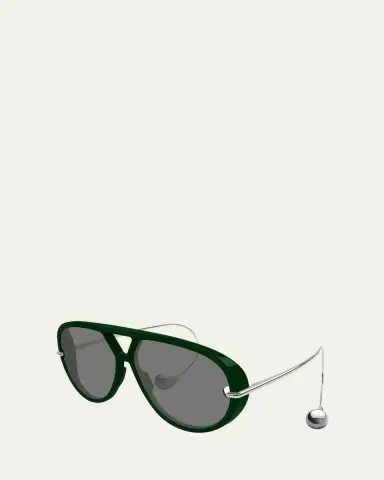 Bottega Veneta Geometric Acetate & Metal Alloy Aviator Sunglasses | Thumbnail 3 Bottega Veneta Geometric Acetate & Metal Alloy Aviator Sunglasses | Thumbnail 3