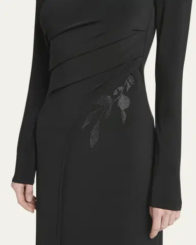 Giorgio Armani Jersey Column Gown with Beaded Floral Hip Detail | Thumbnail 5 Giorgio Armani Jersey Column Gown with Beaded Floral Hip Detail | Thumbnail 5