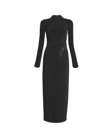 Giorgio Armani Jersey Column Gown with Beaded Floral Hip Detail | Thumbnail 1 Giorgio Armani Jersey Column Gown with Beaded Floral Hip Detail | Thumbnail 1
