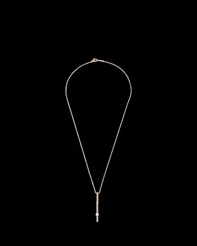 Mizuki 14K Yellow Gold Vertical Diamond Bar Necklace with Freshwater Pearl, 20"L | Thumbnail 2 Mizuki 14K Yellow Gold Vertical Diamond Bar Necklace with Freshwater Pearl, 20"L | Thumbnail 2