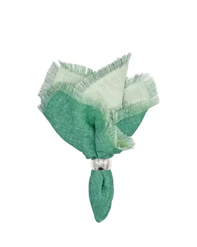 Tina Chen Designs Green Double-Sided Shadow Fringe Napkin | Thumbnail 1 Tina Chen Designs Green Double-Sided Shadow Fringe Napkin | Thumbnail 1