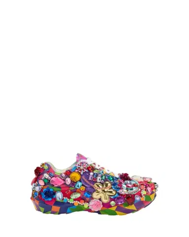 CDG x Salomon Embellished Printed Leather Platform Sneakers | Thumbnail 1 CDG x Salomon Embellished Printed Leather Platform Sneakers | Thumbnail 1