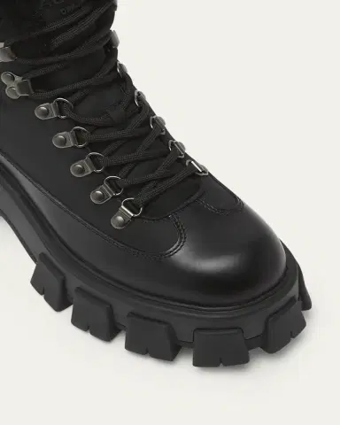 Prada Monolith Nylon Shearling Hiker Booties | Thumbnail 4 Prada Monolith Nylon Shearling Hiker Booties | Thumbnail 4