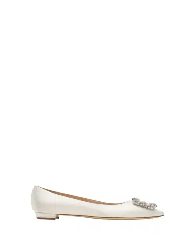 Manolo Blahnik Hangisi Satin Buckle Ballerina Flats | Thumbnail 1 Manolo Blahnik Hangisi Satin Buckle Ballerina Flats | Thumbnail 1