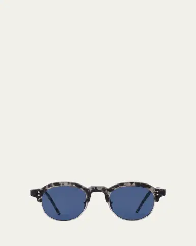 Thom Browne Men's Oval Half-Rim Sunglasses | Thumbnail 3 Thom Browne Men's Oval Half-Rim Sunglasses | Thumbnail 3