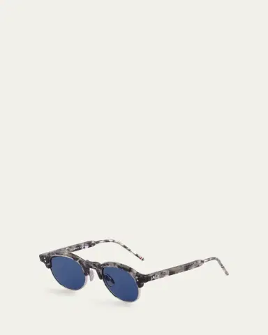 Thom Browne Men's Oval Half-Rim Sunglasses | Thumbnail 4 Thom Browne Men's Oval Half-Rim Sunglasses | Thumbnail 4