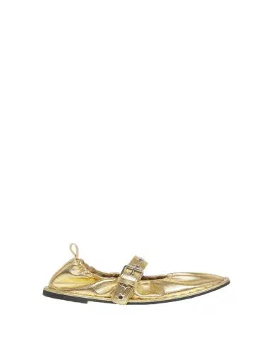 Stella McCartney Falabella Metallic Vegan Buckle Ballerina Flats | Thumbnail 1 Stella McCartney Falabella Metallic Vegan Buckle Ballerina Flats | Thumbnail 1