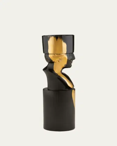 Ginori 1735 The Scholar Candleholder, Black/Gold - LCDC Collection | Thumbnail 2 Ginori 1735 The Scholar Candleholder, Black/Gold - LCDC Collection | Thumbnail 2