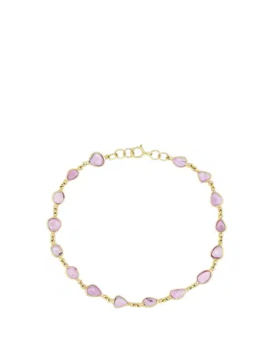JIA JIA 14K Pink Sapphire Bezel Tennis Chain Bracelet | Thumbnail 1 JIA JIA 14K Pink Sapphire Bezel Tennis Chain Bracelet | Thumbnail 1