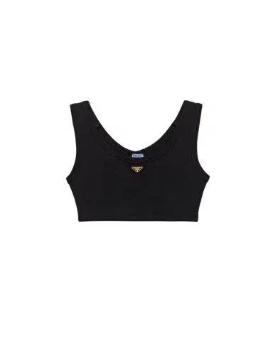 Prada Jersey Cropped Tank Top | Thumbnail 1 Prada Jersey Cropped Tank Top | Thumbnail 1