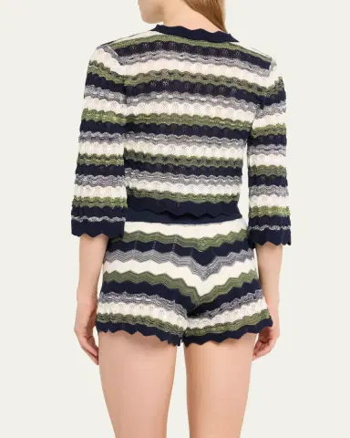 Ramy Brook Nell Wavy Knit Cropped Cardigan | Thumbnail 3 Ramy Brook Nell Wavy Knit Cropped Cardigan | Thumbnail 3