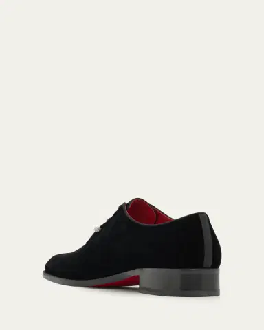 Christian Louboutin Men's Chambeliss Night Strass Velvet Derby Shoes | Thumbnail 4 Christian Louboutin Men's Chambeliss Night Strass Velvet Derby Shoes | Thumbnail 4
