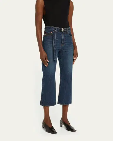 SACAI Belted Bootcut Denim Capri Pants | Thumbnail 4 SACAI Belted Bootcut Denim Capri Pants | Thumbnail 4