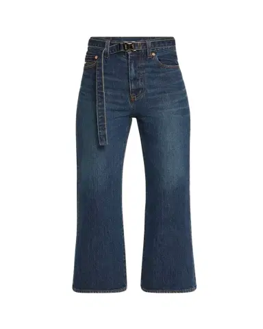 SACAI Belted Bootcut Denim Capri Pants | Thumbnail 1 SACAI Belted Bootcut Denim Capri Pants | Thumbnail 1