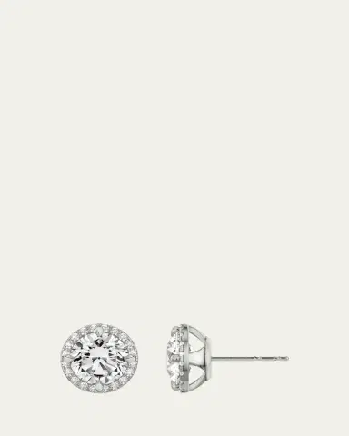VRAI 14K White Gold Brilliant Round Halo Lab Grown Diamond Stud Earrings, 2.00tcw | Thumbnail 2 VRAI 14K White Gold Brilliant Round Halo Lab Grown Diamond Stud Earrings, 2.00tcw | Thumbnail 2