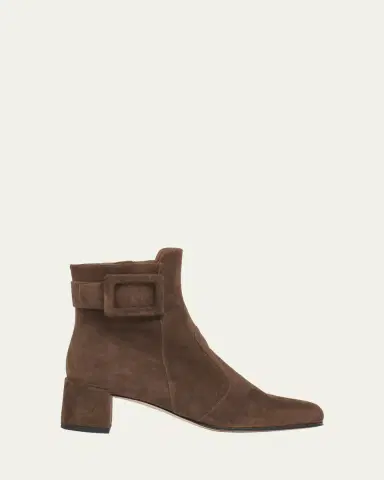 Roger Vivier Tres Vivier Suede Buckle Ankle Booties | Thumbnail 3 Roger Vivier Tres Vivier Suede Buckle Ankle Booties | Thumbnail 3