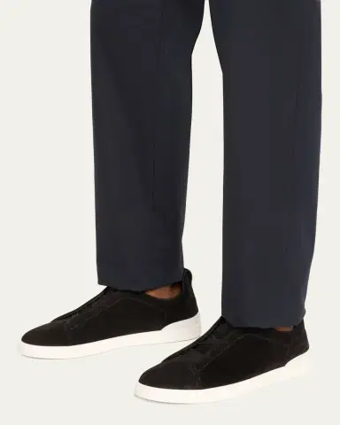 ZEGNA Men's Triple Stitch Suede Sneakers | Thumbnail 2 ZEGNA Men's Triple Stitch Suede Sneakers | Thumbnail 2