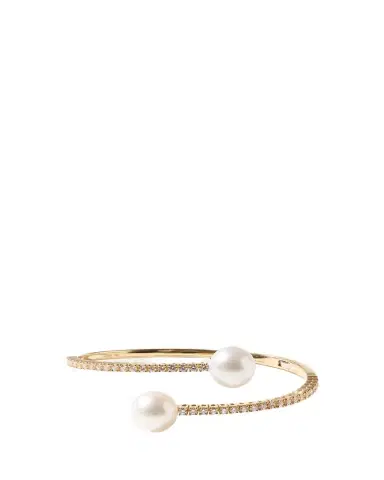 Mizuki 18K Yellow Gold Double South Sea Pearl and Diamond Cuff Bracelet | Thumbnail 1 Mizuki 18K Yellow Gold Double South Sea Pearl and Diamond Cuff Bracelet | Thumbnail 1