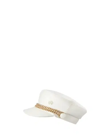 Maison Michel New Abby Wool Newsboy Cap With Embellished Chain | Thumbnail 1 Maison Michel New Abby Wool Newsboy Cap With Embellished Chain | Thumbnail 1