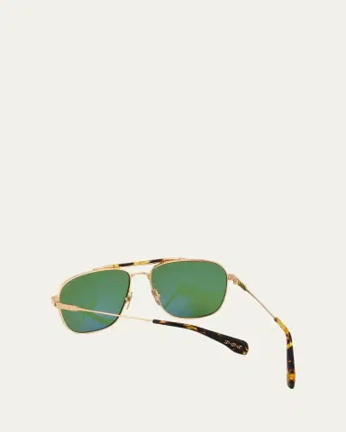 Hoorsenbuhs Tortoise & Golden Titanium Aviator Sunglasses | Thumbnail 3 Hoorsenbuhs Tortoise & Golden Titanium Aviator Sunglasses | Thumbnail 3