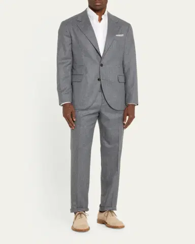 Brunello Cucinelli Men's Solid Wool Suit | Thumbnail 2 Brunello Cucinelli Men's Solid Wool Suit | Thumbnail 2