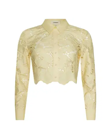 L'Agence Seychelle Floral Eyelet-Embroidered Cropped Shirt | Thumbnail 1 L'Agence Seychelle Floral Eyelet-Embroidered Cropped Shirt | Thumbnail 1