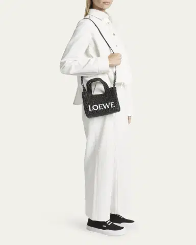 LOEWE x Paula's Ibiza Font Logo Mini Tote Bag in Raffia | Thumbnail 5 LOEWE x Paula's Ibiza Font Logo Mini Tote Bag in Raffia | Thumbnail 5