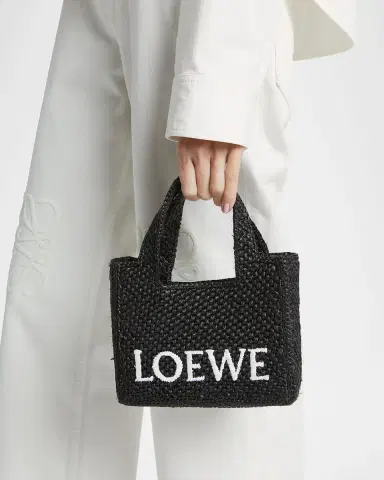 LOEWE x Paula's Ibiza Font Logo Mini Tote Bag in Raffia | Thumbnail 6 LOEWE x Paula's Ibiza Font Logo Mini Tote Bag in Raffia | Thumbnail 6