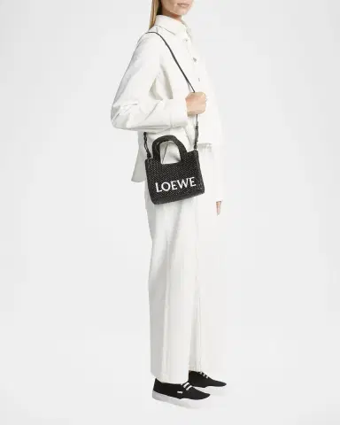 LOEWE x Paula's Ibiza Font Logo Mini Tote Bag in Raffia | Thumbnail 9 LOEWE x Paula's Ibiza Font Logo Mini Tote Bag in Raffia | Thumbnail 9