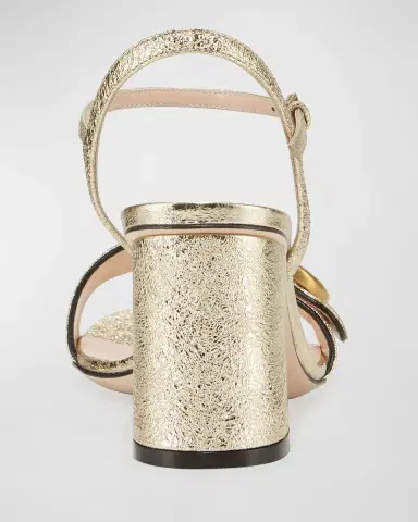 Gucci Marmont Metallic High-Heel Sandals | Thumbnail 2 Gucci Marmont Metallic High-Heel Sandals | Thumbnail 2