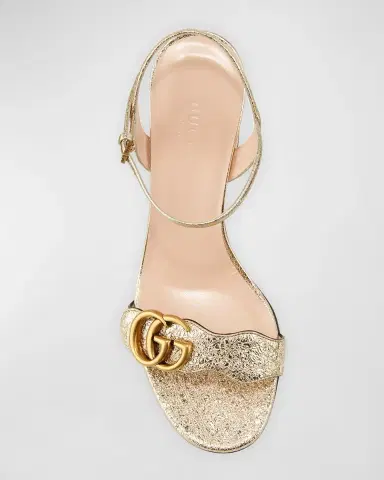 Gucci Marmont Metallic High-Heel Sandals | Thumbnail 3 Gucci Marmont Metallic High-Heel Sandals | Thumbnail 3