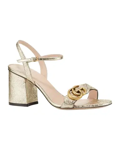 Gucci Marmont Metallic High-Heel Sandals | Thumbnail 1 Gucci Marmont Metallic High-Heel Sandals | Thumbnail 1