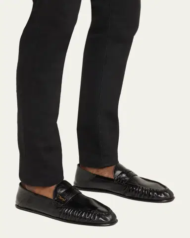 Saint Laurent Men's Le Loafer Leather Penny Loafers | Thumbnail 2 Saint Laurent Men's Le Loafer Leather Penny Loafers | Thumbnail 2