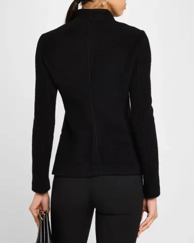 Giorgio Armani Cashmere-Blend Zip-Front Knit Jacket | Thumbnail 2 Giorgio Armani Cashmere-Blend Zip-Front Knit Jacket | Thumbnail 2
