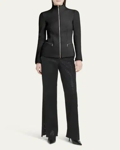 Giorgio Armani Cashmere-Blend Zip-Front Knit Jacket | Thumbnail 6 Giorgio Armani Cashmere-Blend Zip-Front Knit Jacket | Thumbnail 6
