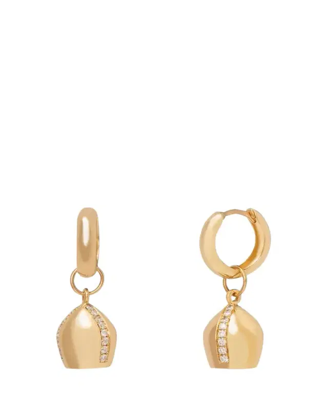 Diamond Lune Hoop Earrings Diamond Lune Hoop Earrings