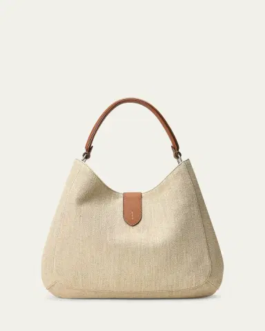 Ralph Lauren Collection Welington Medium Woven Linen Shoulder Bag | Thumbnail 3 Ralph Lauren Collection Welington Medium Woven Linen Shoulder Bag | Thumbnail 3