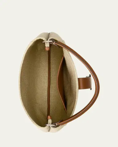 Ralph Lauren Collection Welington Medium Woven Linen Shoulder Bag | Thumbnail 4 Ralph Lauren Collection Welington Medium Woven Linen Shoulder Bag | Thumbnail 4