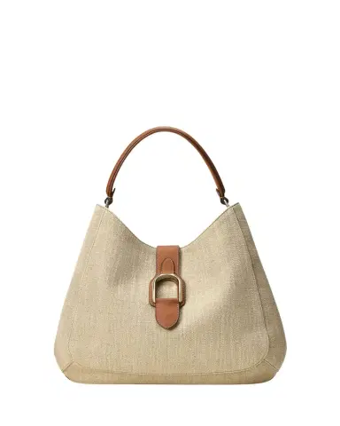 Ralph Lauren Collection Welington Medium Woven Linen Shoulder Bag | Thumbnail 1 Ralph Lauren Collection Welington Medium Woven Linen Shoulder Bag | Thumbnail 1
