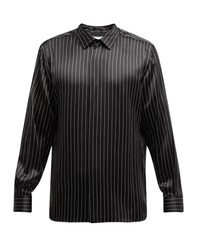 Men's Striped Silk Dress Shirt Men's Striped Silk Dress Shirt