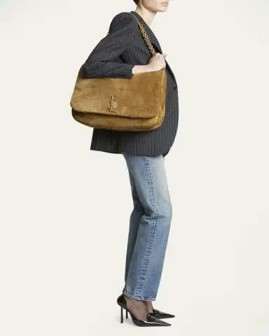Saint Laurent Jamie 4.3 Maxi YSL Shoulder Bag in Quilted Suede | Thumbnail 2 Saint Laurent Jamie 4.3 Maxi YSL Shoulder Bag in Quilted Suede | Thumbnail 2