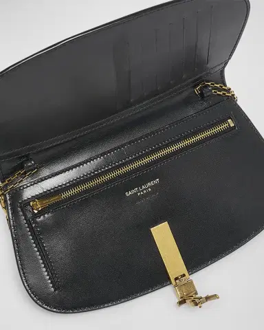 Saint Laurent Voltaire YSL Monogram Wallet on Chain in Grained Leather | Thumbnail 2 Saint Laurent Voltaire YSL Monogram Wallet on Chain in Grained Leather | Thumbnail 2