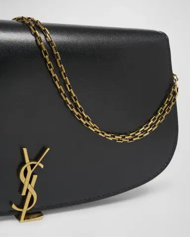 Saint Laurent Voltaire YSL Monogram Wallet on Chain in Grained Leather | Thumbnail 4 Saint Laurent Voltaire YSL Monogram Wallet on Chain in Grained Leather | Thumbnail 4