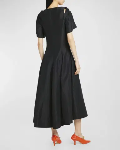 Bottega Veneta Fluid Linen Midi Dress with Twist Detail | Thumbnail 5 Bottega Veneta Fluid Linen Midi Dress with Twist Detail | Thumbnail 5