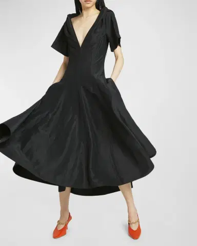 Bottega Veneta Fluid Linen Midi Dress with Twist Detail | Thumbnail 6 Bottega Veneta Fluid Linen Midi Dress with Twist Detail | Thumbnail 6