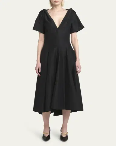 Bottega Veneta Fluid Linen Midi Dress with Twist Detail | Thumbnail 8 Bottega Veneta Fluid Linen Midi Dress with Twist Detail | Thumbnail 8