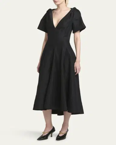 Bottega Veneta Fluid Linen Midi Dress with Twist Detail | Thumbnail 10 Bottega Veneta Fluid Linen Midi Dress with Twist Detail | Thumbnail 10
